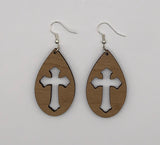 Tear Drop Fancy Cross Cut out Earrings