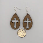 Tear Drop Fancy Cross Cut out Earrings