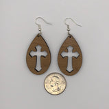 Tear Drop Fancy Cross Cut out Earrings