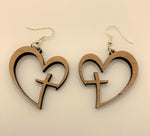 Cross within Heart Earrings