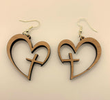 Cross within Heart Earrings