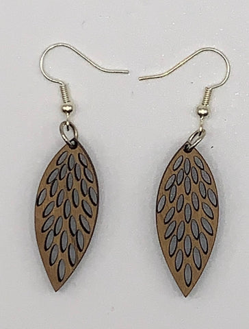 Skinny Wood Leaf Earrings