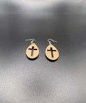 Tear Drop Plain Cross Cut out Earrings