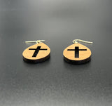 Tear Drop Plain Cross Cut out Earrings