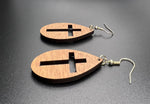 Tear Drop Plain Cross Cut out Earrings