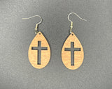 Tear Drop Plain Cross Cut out Earrings