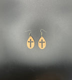 Tear Drop Plain Cross Cut out Earrings